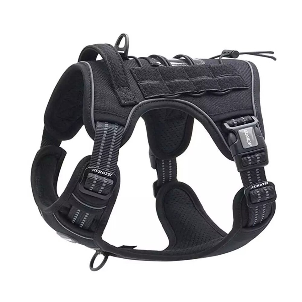 AUROTH Pets Tactical Harness Better No Pull Dog Harness Polyester Medium B-1A